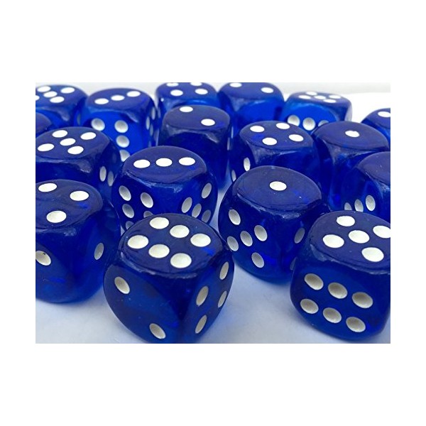 10 x LARGE 19MM BLUE DICE / CRAPS