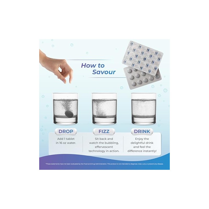 H2 Molecular Hydrogen Water Tablets with Magnesium – 12 PPM