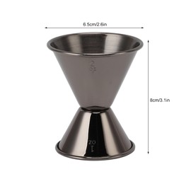 Copa Medidora de Doble Cabezal, Jigger de Cóctel Profesional de Acero Inoxidable 304 para Restaurantes y Bares (chapado en negro)