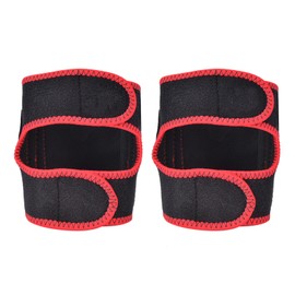1Pair Adjustable Pressurized Patella Kneecap Outdoor Cyling Climbing Sport Kneepad Damping Breathable Black Red Edge