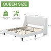 VECELO Queen Bed Frame with Upholstered Wingback Headboard, Heavy-Duty Platform