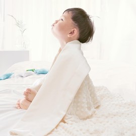 david's kids Minky Baby Blanket for Boys Girls Neutral, Soft Lightweight Micro Fleece Blanket with Double Layer, Dotted Backing, Receiving Blanket for Newborns, 30x40 Inches, Cream