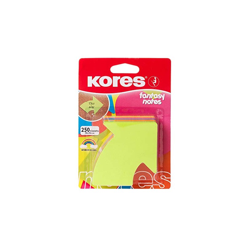 Kores - Arrow Shaped Fantasy Sticky Notes - Coloured, Self-Stick