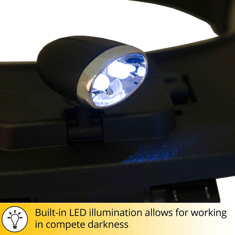 Levenhuk Zeno Vizor H3 Head Multi-Power Magnifier with LED Light