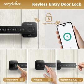 ARPHA 5-in-1 Door Lock Password Fingerprint APP Control Keyless Entry Door Lock