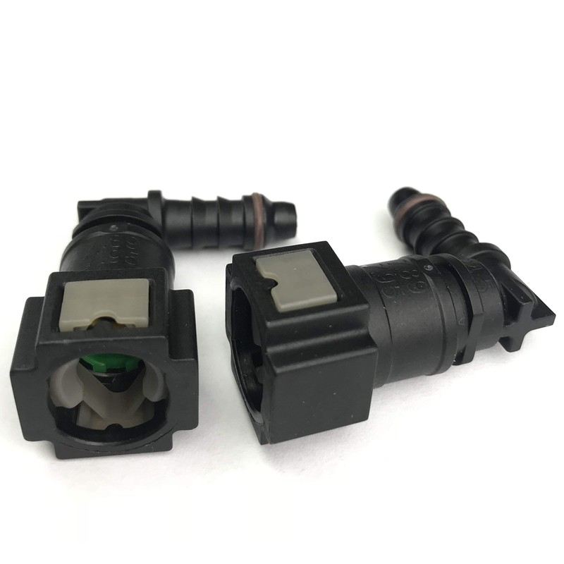 3/8 to 1/4 ID 90 Degree Fuel Line Connector Bundy