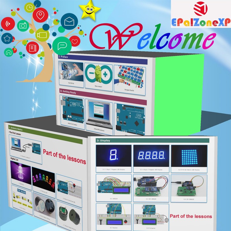 ePalZoneXP Ultimate Uno R3 Starter Kit Compatible with Arduino IDE,