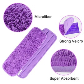 UNIMADE Reusable Mop Pads for Swiffer PowerMop, 8 Pack Microfiber Mop Pads Refills with Scrubber Strips for 13''-15'' Spray Mop, Washable Mop Pads Use for Most Floor Types, Designed for Pets- Mixcolor