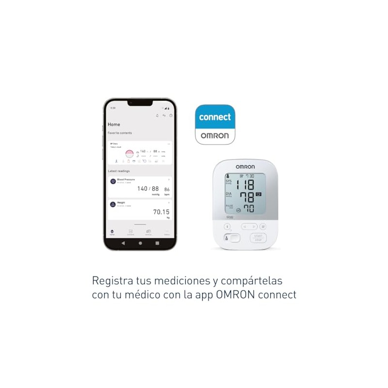 OMRON Baumanómetro automático de brazo X4 Smart con Bluetooth y