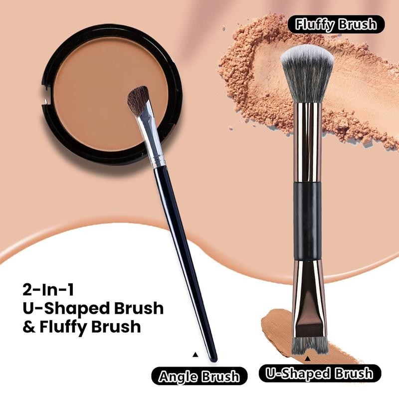 2PCS Nose Contour Brushes, 2-In-1