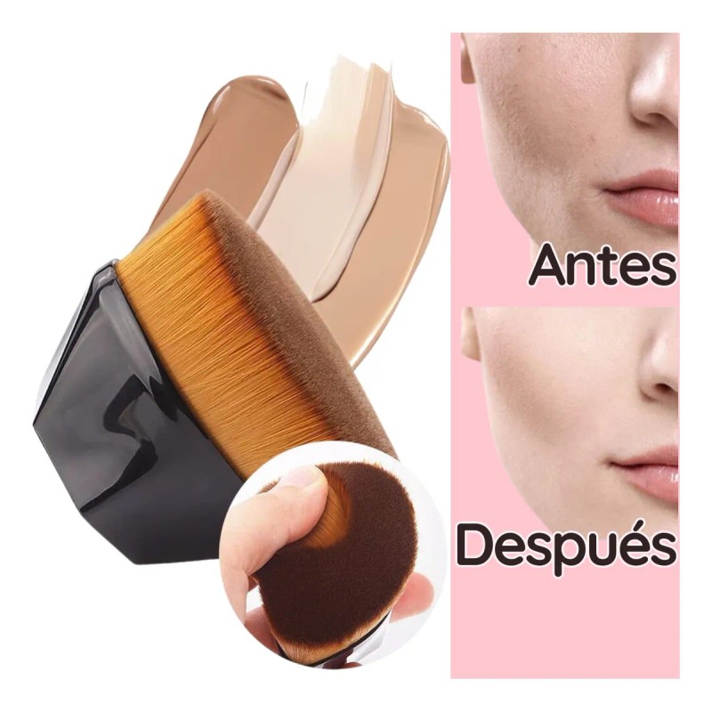 Brocha Plana De Maquillaje Kabuki Para Base Corrector Polvo