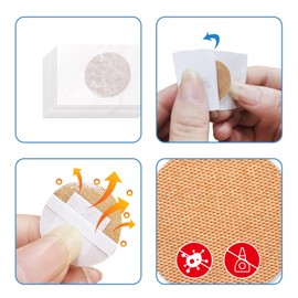 200pcs Small Round Plasters 1 Inch Skin Color Stretch Fabric Spot Plasters for Small Wound,Care First Aids