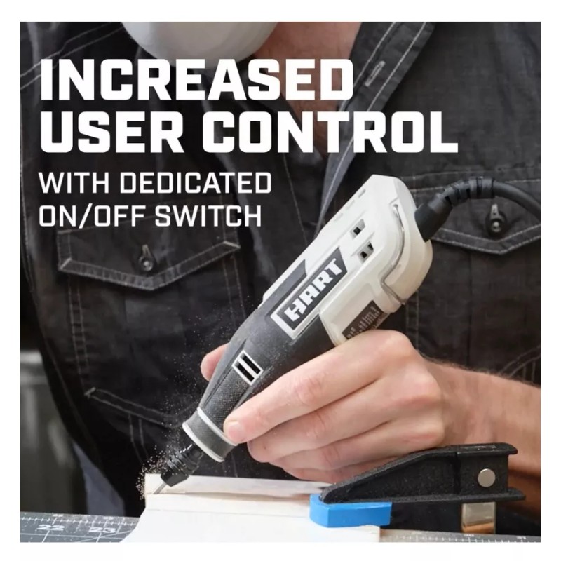 HART 1 Amp 2-Speed Rotary Tool Kit with 10 Accessories