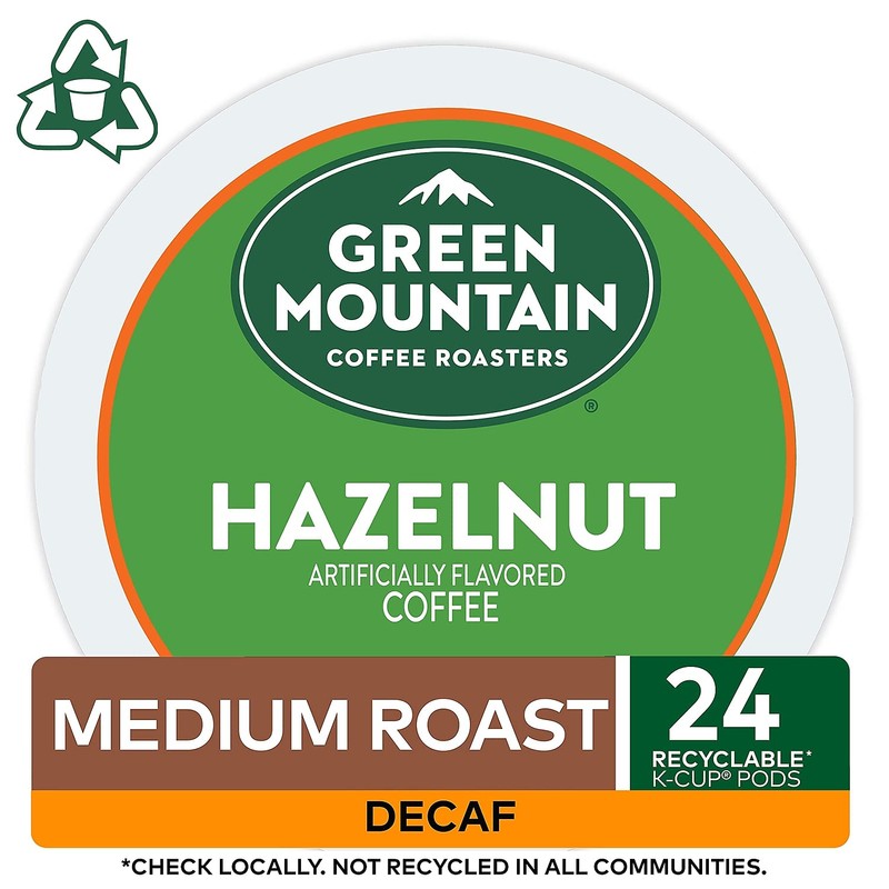 Green Mountain Coffee Hazelnut Decaf, Light Roasted, K-Cup Portion Pack