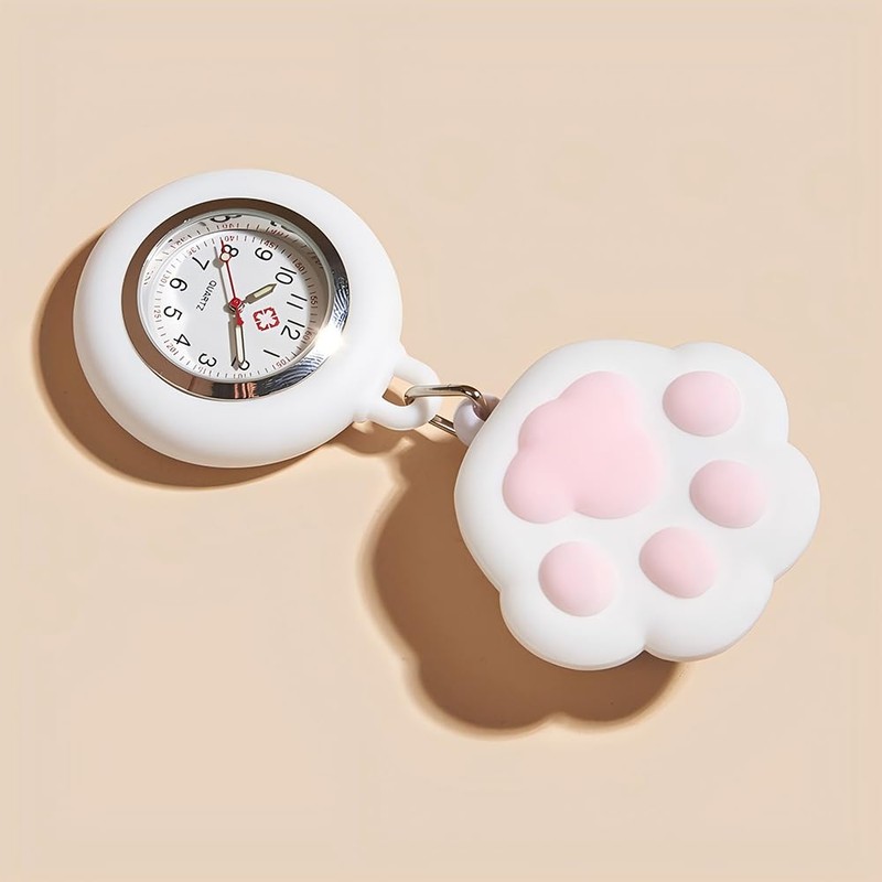 Nurse Watch Numbers Pocket Watch Stretchable White Pocket Watch for