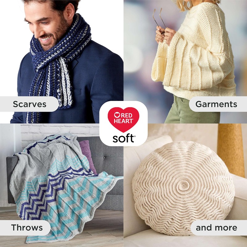 Red Heart Hilo suave, paquete de 3, realmente rojo, 3