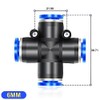 ERGAOBOY 5 Pcs Blue 6MM Tube OD 4 Way Quick