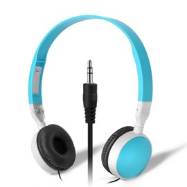 Keewonda Bulk Headphones Headsets 10 Pack for Students Children Classroom KW-N10C Headphones Earbuds Wired School Cyan Headphones for Kids Computer