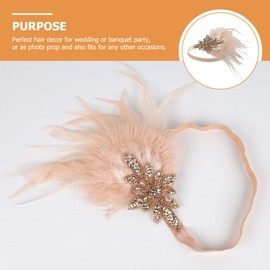 FRCOLOR 1920s Headpiece Wedding Headband Flapper Accessories for Women Roaring 20s Accessories for Women Dance Headpiece Bridal Headpieces for Wedding Elasticity Women's Polyester