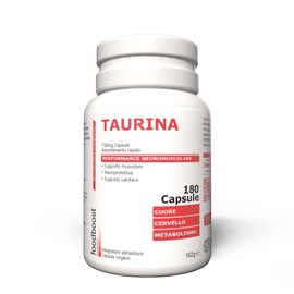 foodboost Taurina 750 mg - 180 Capsule Vegane (3 Mesi) - Integratore Energetico pre workout/post workout, Antiossidante, Supporto Benessere Cardiaco e Muscolare - Assorbimento rapido - Ø additivi