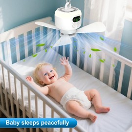 Portable Ceiling Fan for Tent with Remote Control,8000mAh Battery Operated Ceiling Fan,RV Fan Rechargeable,3 Detachable Blades,Auto Shut-off,4 Speeds for Outdise Canopy Porch Gazebo Beach