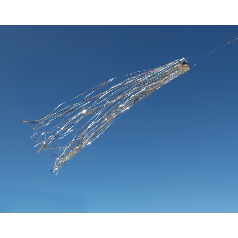 In the Breeze 9052 Silver Holographic Mylar Windsock