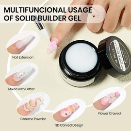 SUPWEE White 3D Nail Gel Solid Builder Sculpting Gel for Nail Extension Carving Molding for Home DIY Manicure