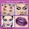 KIMOBER 325pcs Dark Purple Rhinestone Stickers,Self Adhesive Bling Gems Embellishment