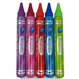 Crayola Crayon Kids Body Wash Pen Tubes Fun Colored and Scented Set of 5