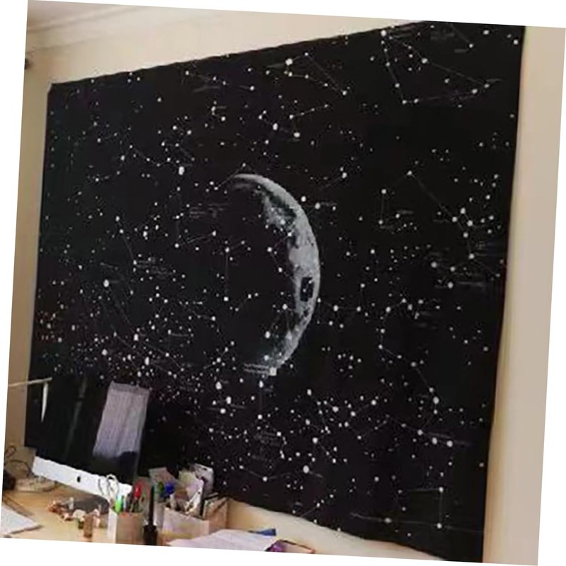 Zerodeko Cosmo Moon Tapestry Plush Decorative Hanging Cloth for Living