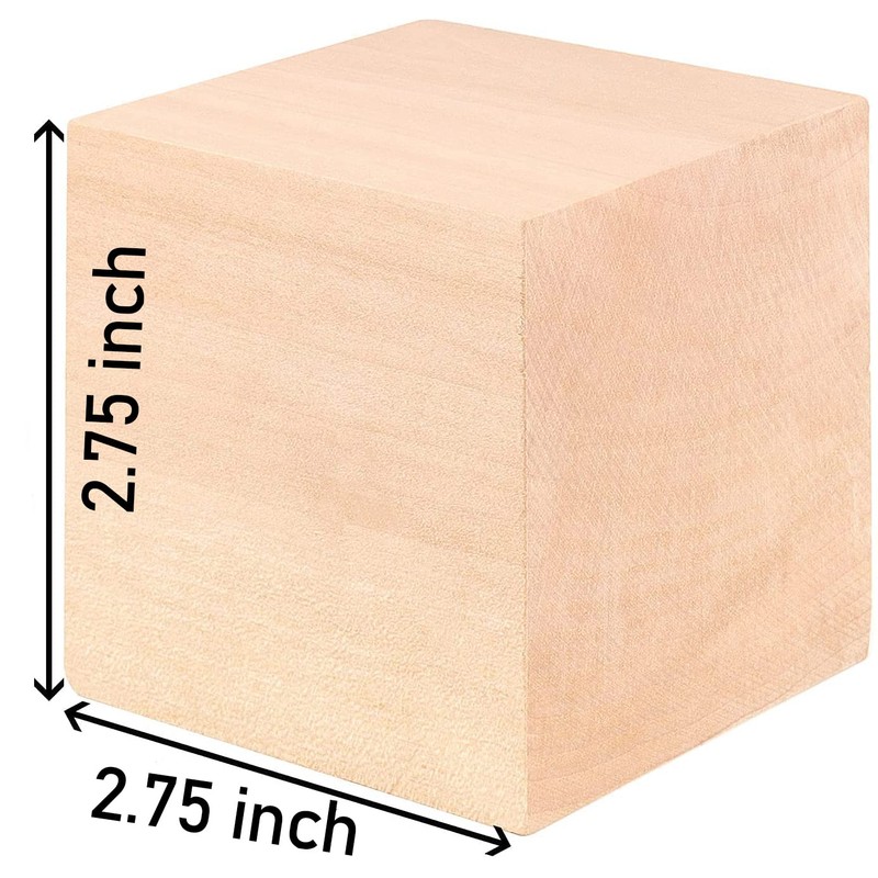 HOIGON 4 PCS 2.75 x 2.75 x 2.75 Inch Wooden
