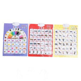 3pcs Sound Educational Posters Preschool Learning Poster Parent Child Interaction Wall Poster for 1 to 6 Years Old Toddler