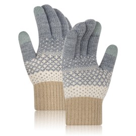 Kiiwah Winter Thermal Gloves for Men and Women with Fleece Lining, Touchscreen Warm Gloves for Work, Sports, Winter Outdoor Activities, gray