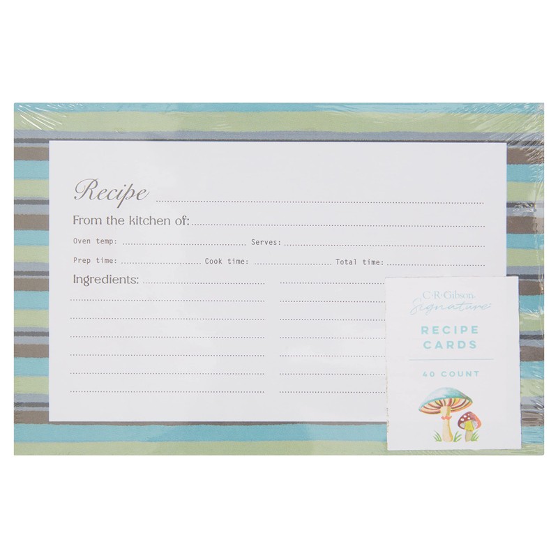 C.R. Gibson Q12-25098 Forage 4x6 Double Sided Recipe Cards, Multicolor,