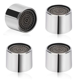 4 Pcs Faucet Aerator,22mm Kitchen Sink Aerator Faucet Filter with Chrome Brass Shell 55/64 inch Female Thread Water Saving Faucet Aerator with Gasket for Bathroom