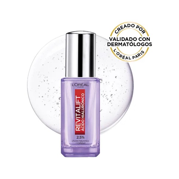 Sérum Ojos Revitalift con Ácido Hialurónico y Cafeína, revitaliza los