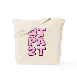 CafePress QTPA2T Cutie Patootie Pink Tote Bag Reusable Natural Beige Canvas Shopping Bag