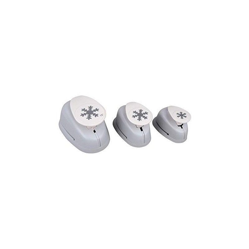 Rayher Paper Craft Punch Set with Snowflake Design, 3 Lever