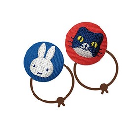 Minoda Miffy and Cat Button Blue & Red D02B1151