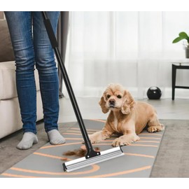 Carpet rake for Pet Hair Removal, Premium Quality with Durable Copper & Silicone, Reusable Cat Dog Hair Scraper for Rugs, Mats, Couch, Car,Stairs,Hard-to-Reach Places