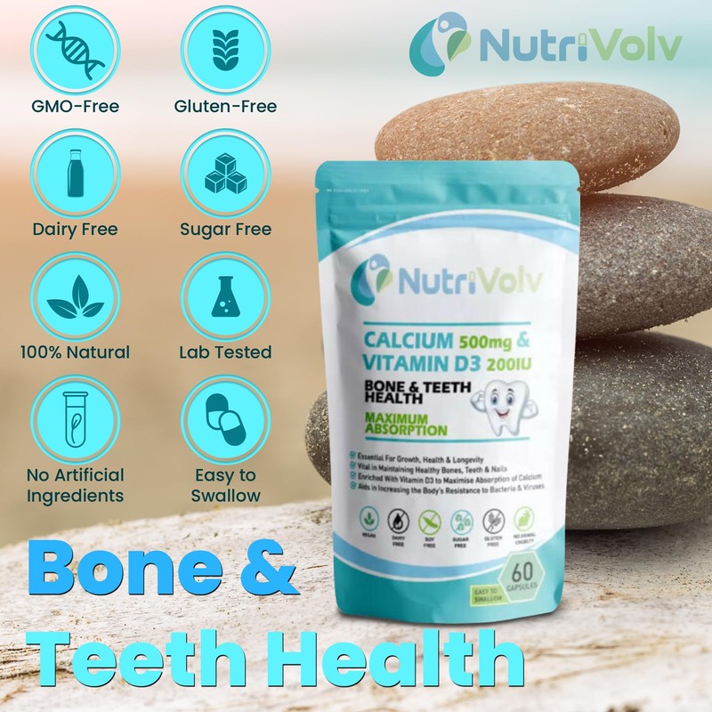 Calcium & Vitamin D3 500mg & 200IU High Strength Supplements