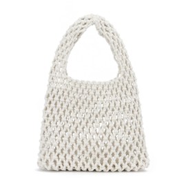 Freie Liebe Small Crochet Tote Bag for Women Summer Mesh Woven Handbags Beach Hobo Bag