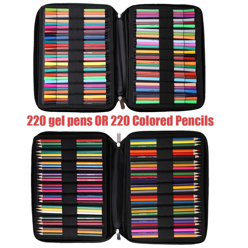 AYVANBER Coloured Pencil Case Max 220 Compartments Pencil Case Large