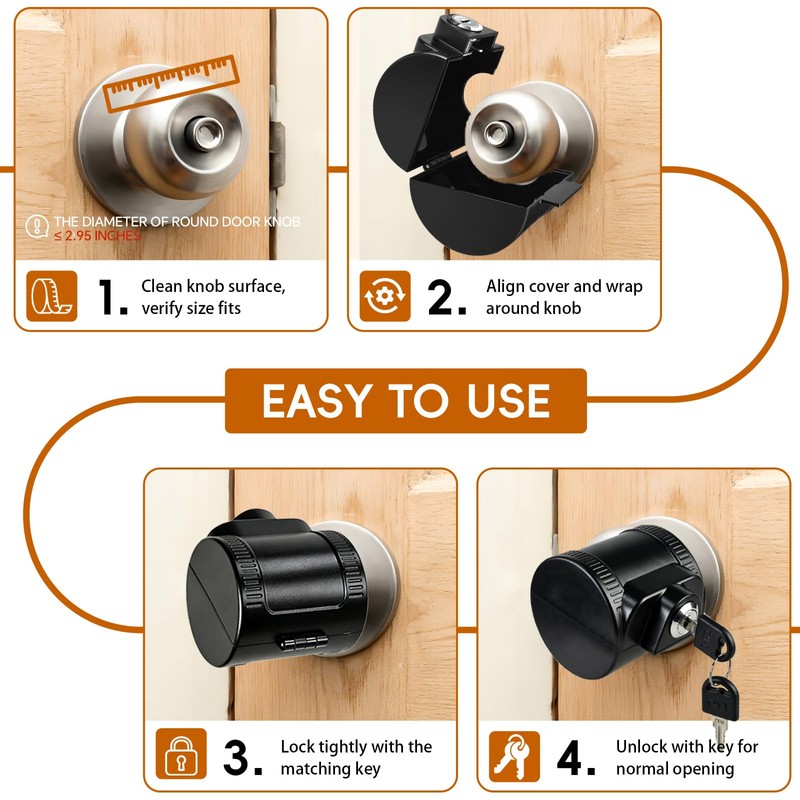 Door Knob Lock-Out Device – Autism Proof Door Locks Cover