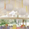 Fontien 10Pcs White Paper Lanterns, Chinese Hanging Round Paper Lanterns