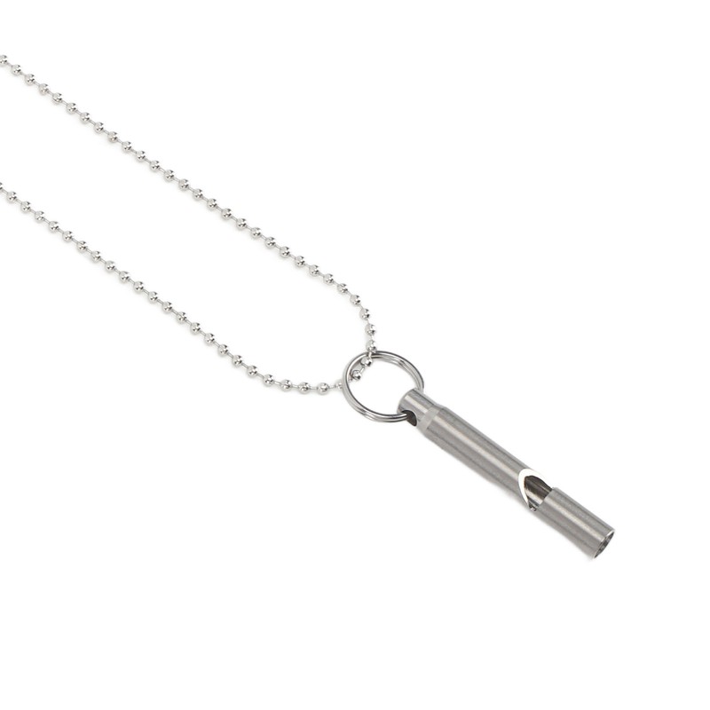 Outdoor Emergency Whistle Titanium Alloy EDC Whistle Pendant Necklace for