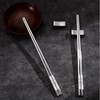 TIICOO Metal Chopsticks Reusable 2 Pairs Titanium Plated 18/8 Stainless
