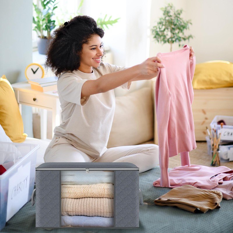 ASelected 3 PCS Storage Bag Storage Boxes 60 L Foldable