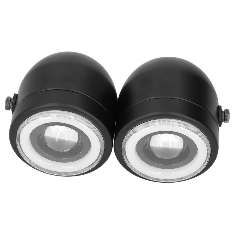Universal LED Headlamp Double Lamps Round Angel Eyes High Low