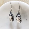 Scarab Earrings - Antique Silver Finish